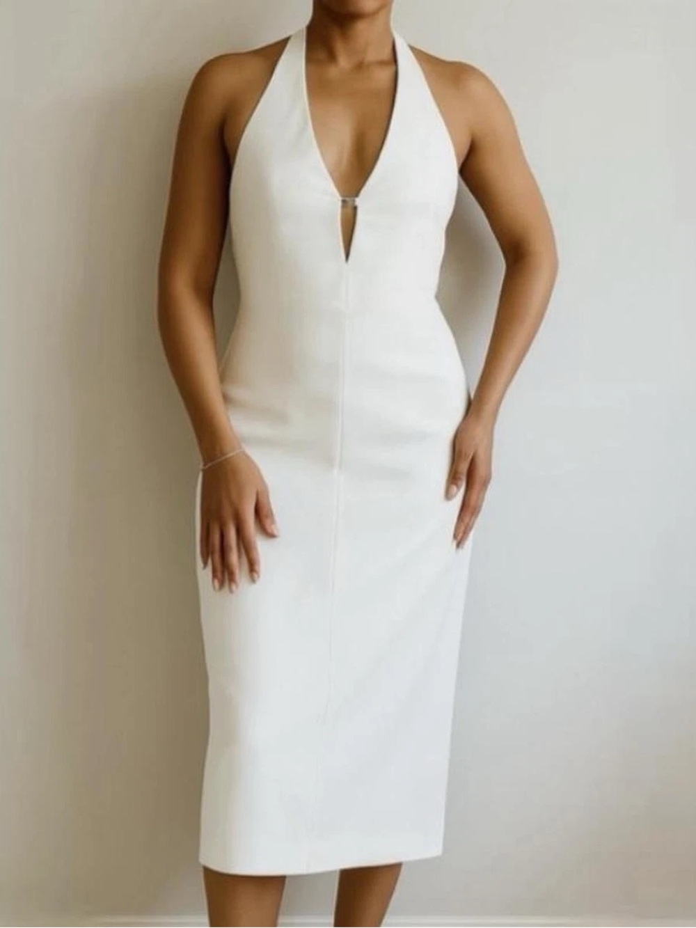 Zara cream/white halter neck dress